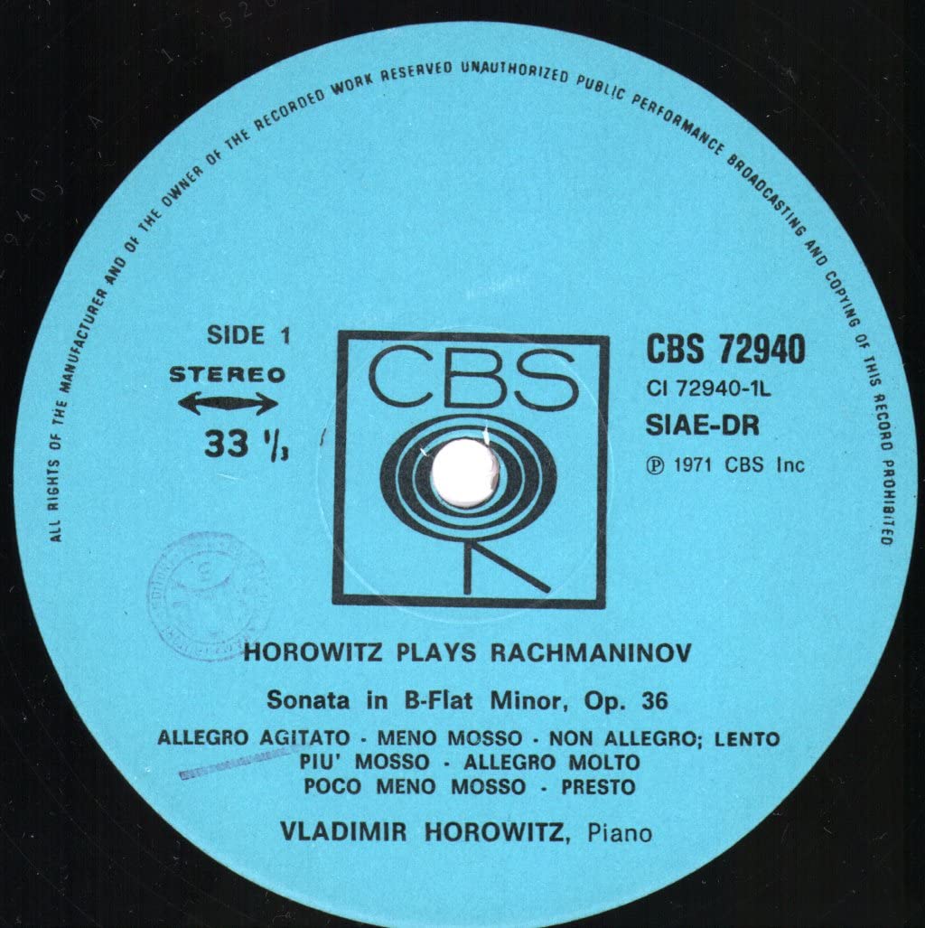 ラフマニノフ:Horowitz Plays Rachmaninoff1971US Amazon.com: Horowitz Plays Rachmaninoff (UK 1971) : Vladimir
